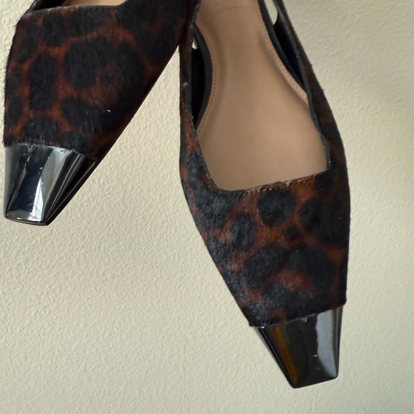 Vince Camuto Leopard Print Slingback Heels - Black and Brown - Picture 2 of 4